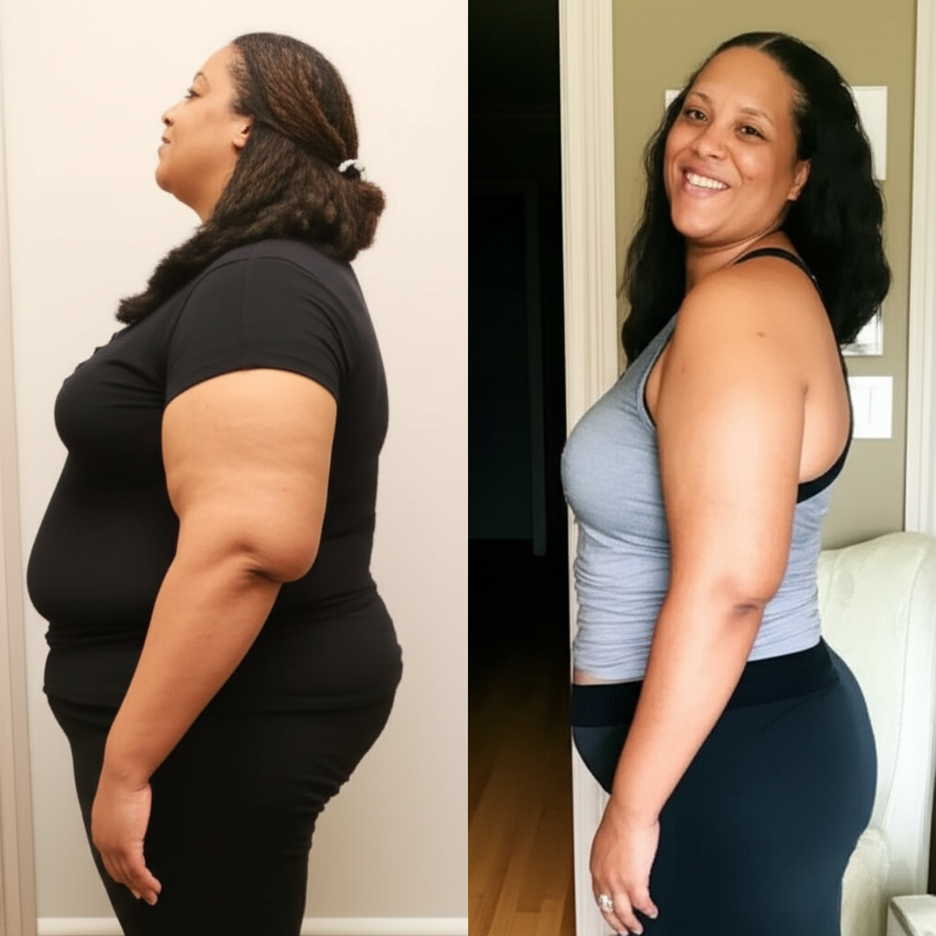 Antes e depois - Redução de inchaço