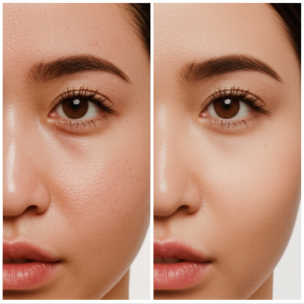 Antes e depois - Melhora na pele